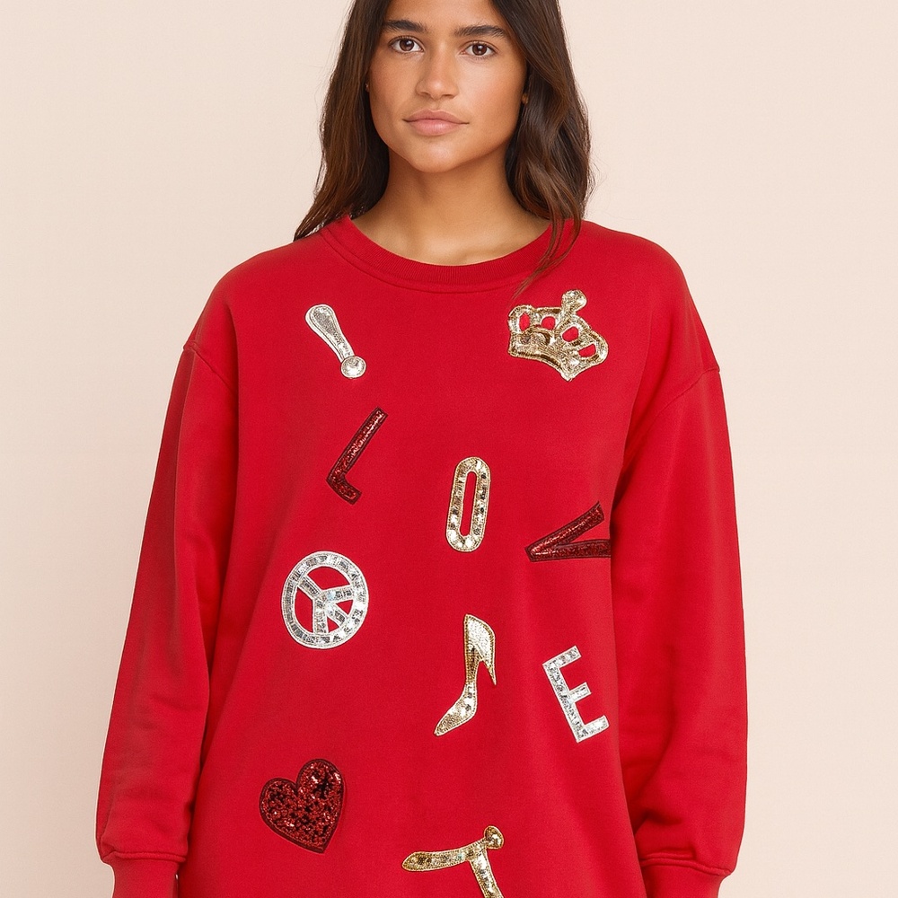 Cozy “Love” Sweater Mini Dress